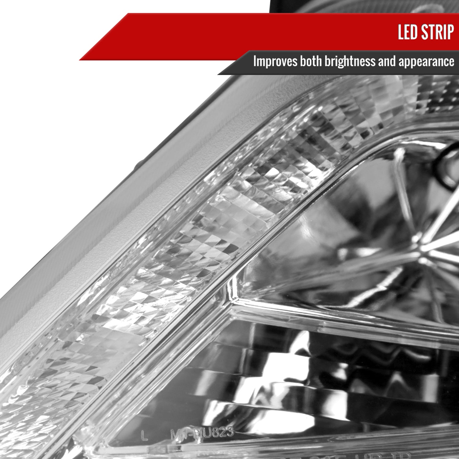 2010-2012 Ford Fusion Projector Headlights w/ LED Light Strip Chrome/Clear