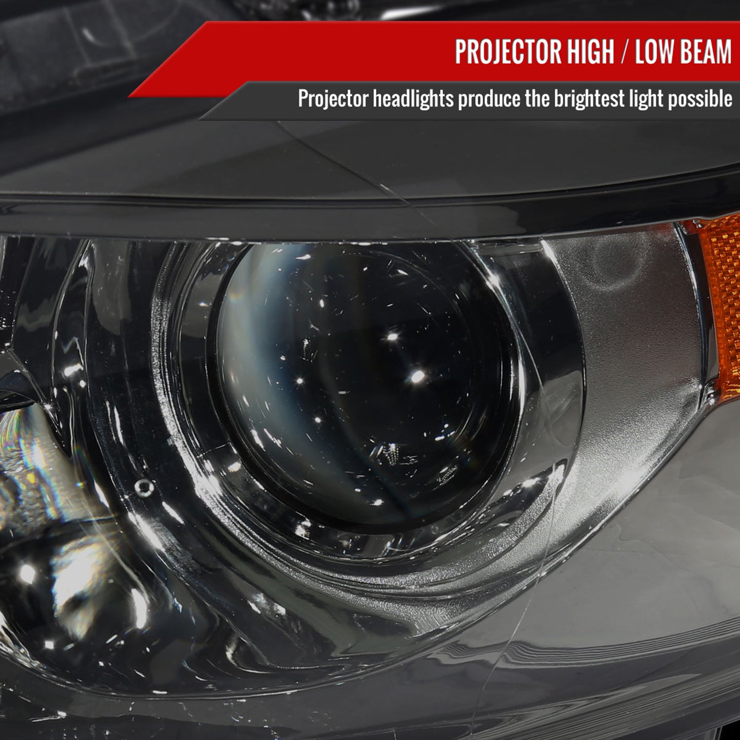 2013-2016 Dodge Dart Factory Headlights w/Projector High/Low Beam Chrome/Smoke