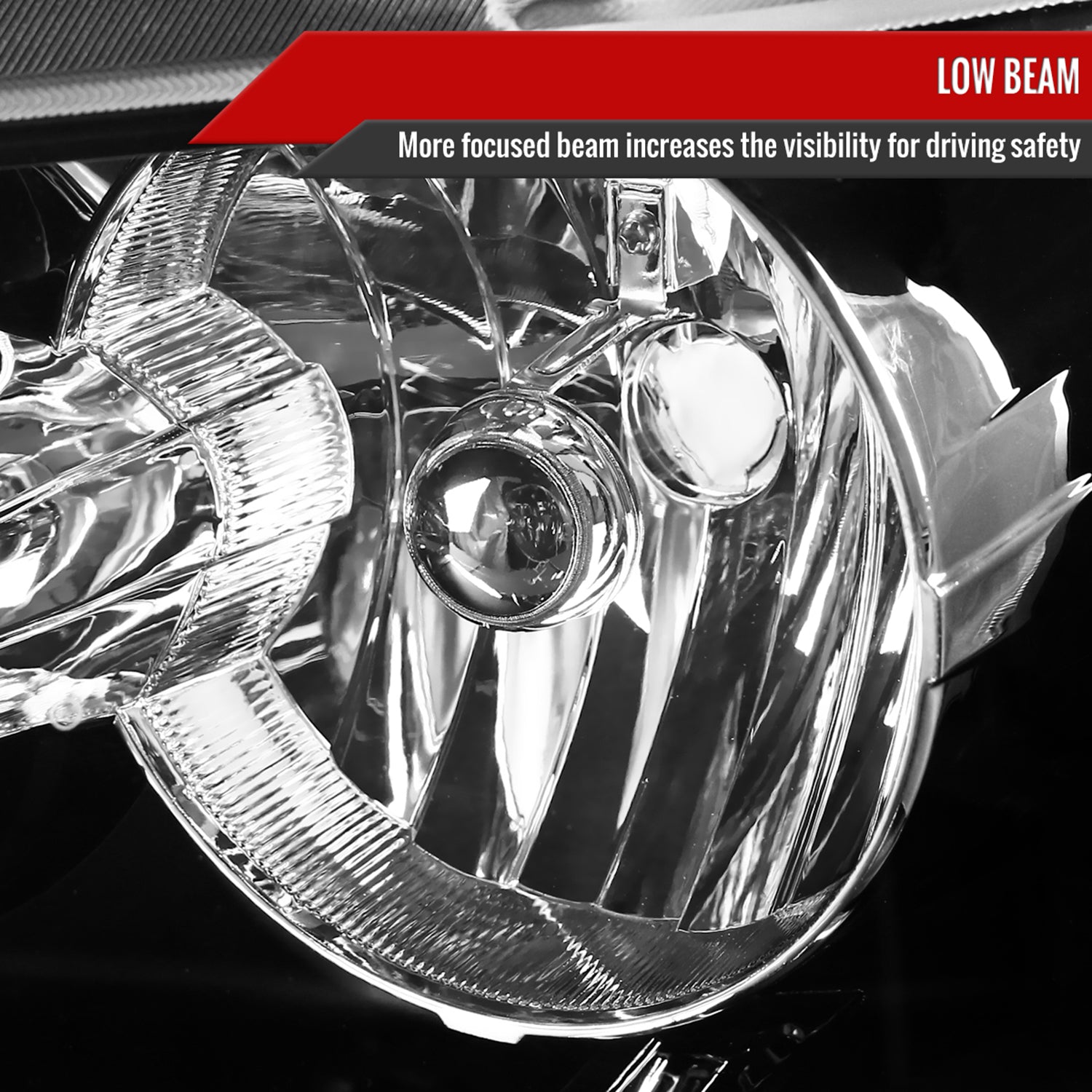 2007-2014 Chevy Avalanche/Tahoe/Suburban Factory Headlights Matt Black/Clear