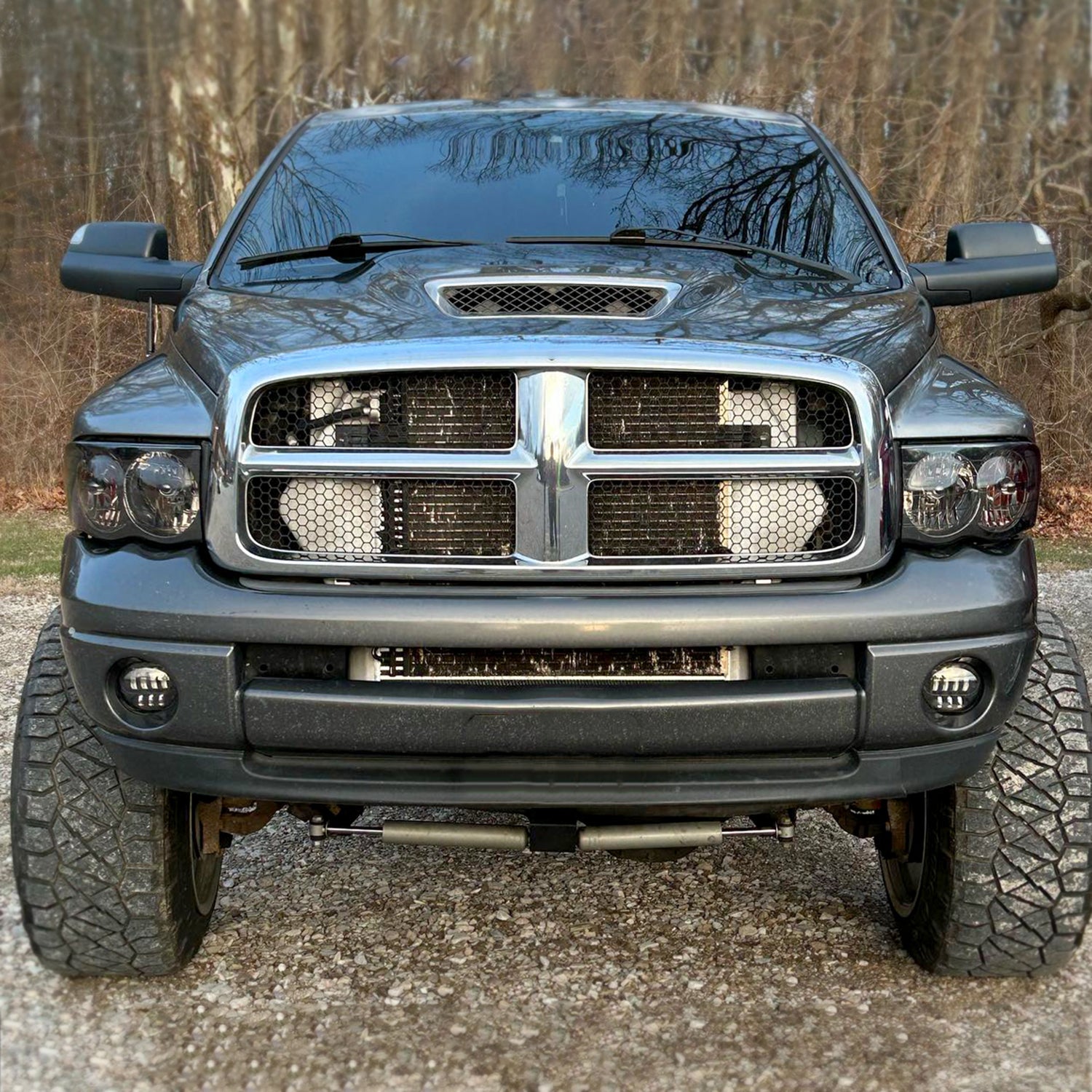 2002-2005 Dodge RAM 1500 2500 3500 Factory Headlights Chrome/Smoke