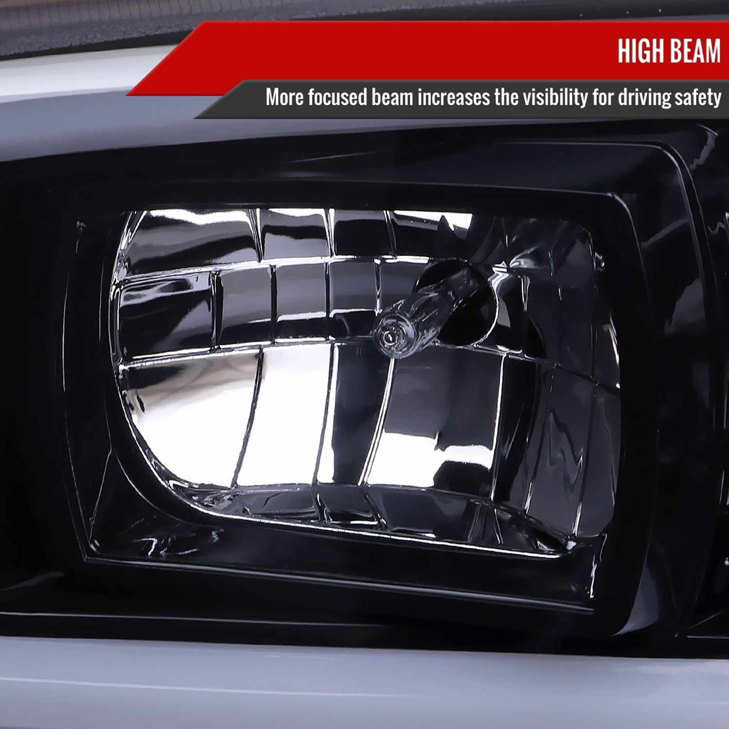 2000-2006 GMC Sierra/Denali/Yukon LED Strip Projector Headlights Black/Smoke