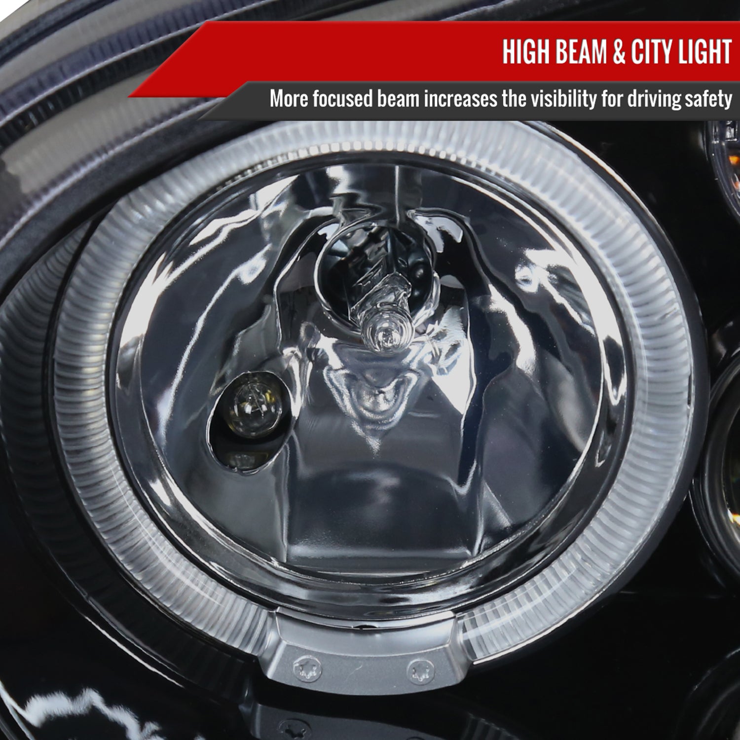 1999-2006 VW Golf Mk4 GTI/R32 Cabrio Dual Halo Projector Headlights Black