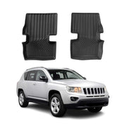 2007-2017 Jeep Compass Premium Floor Mats Liners Second Row Rear Black