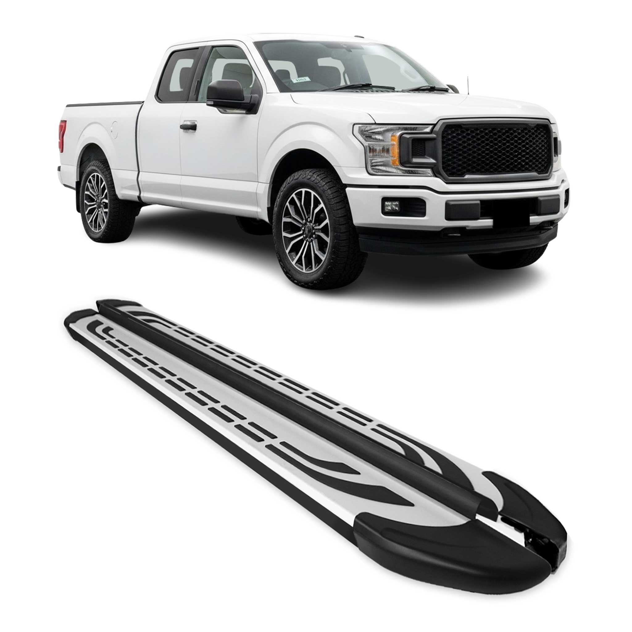 2015-2026 Ford F150 F250 F350 F450 Nerf Bar Side Step Running Boards Alu 2 Pcs