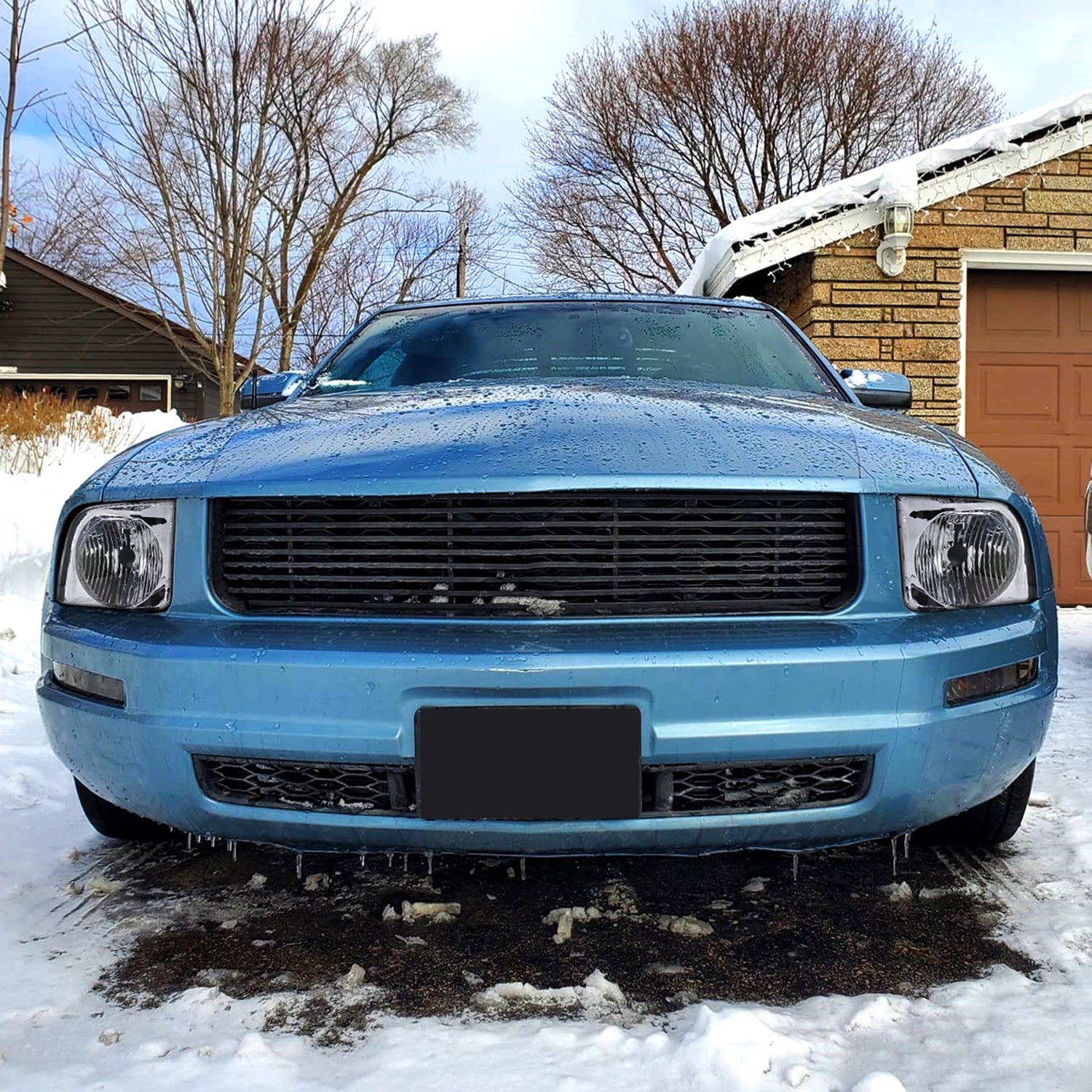 2005-2009 Ford Mustang Factory Style Headlights Chrome Housing/Clear Lens