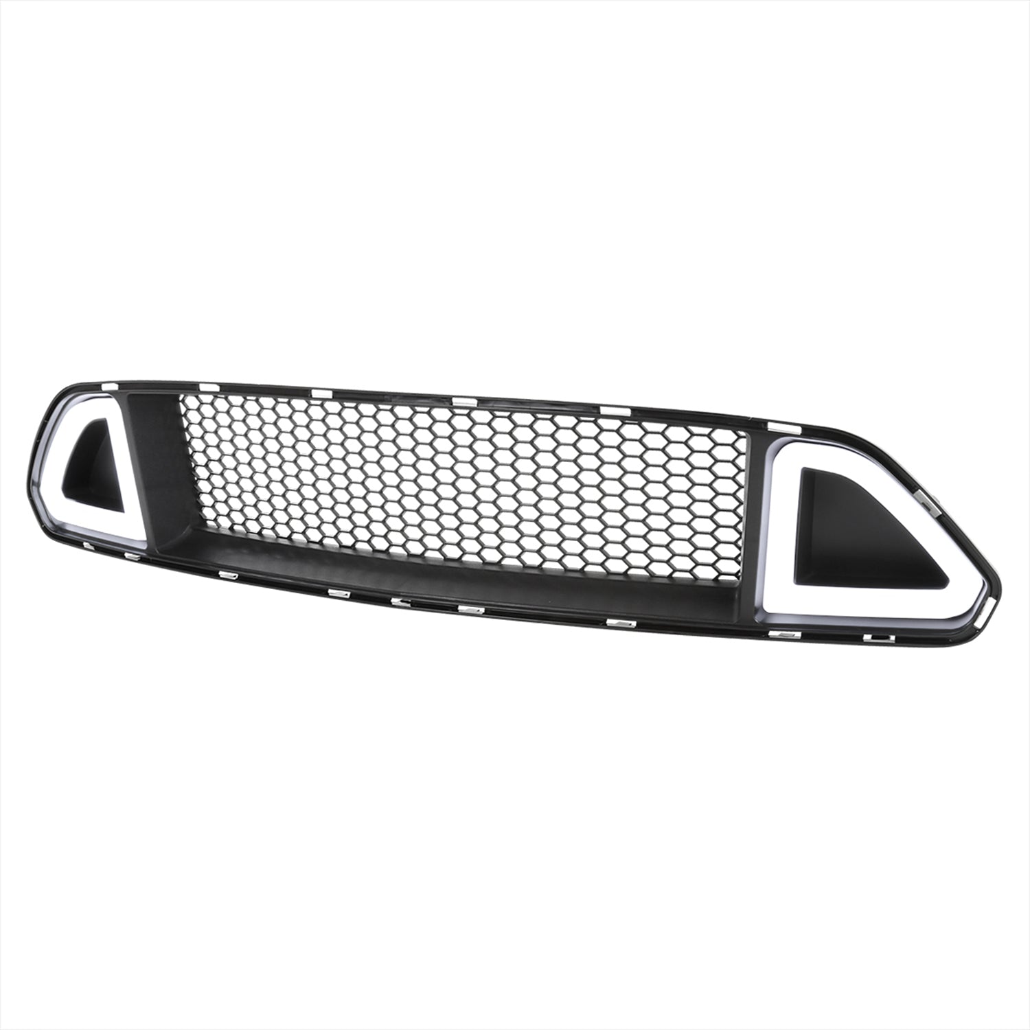 2015-2017 Ford Mustang Black ABS Mesh Grille w/ Dual Integrated LED Bar