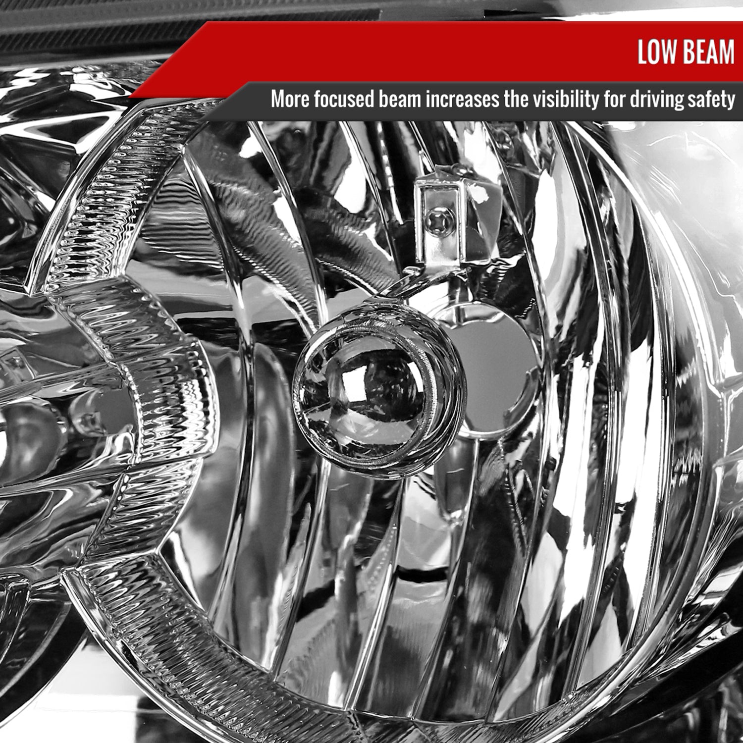 2007-2014 Chevy Avalanche/Tahoe/Suburban Factory Style Headlights Chrome/Clear