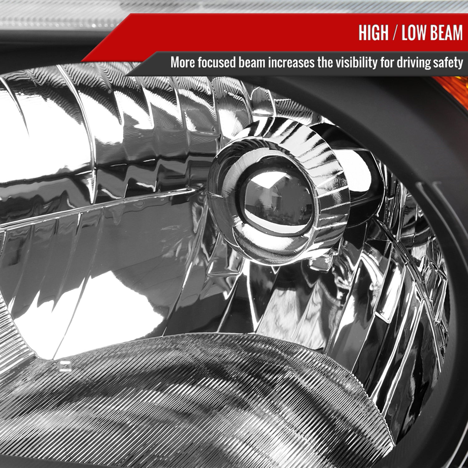 2003-2008 Honda Element Factory Style Headlights Matte Black/Clear Lens