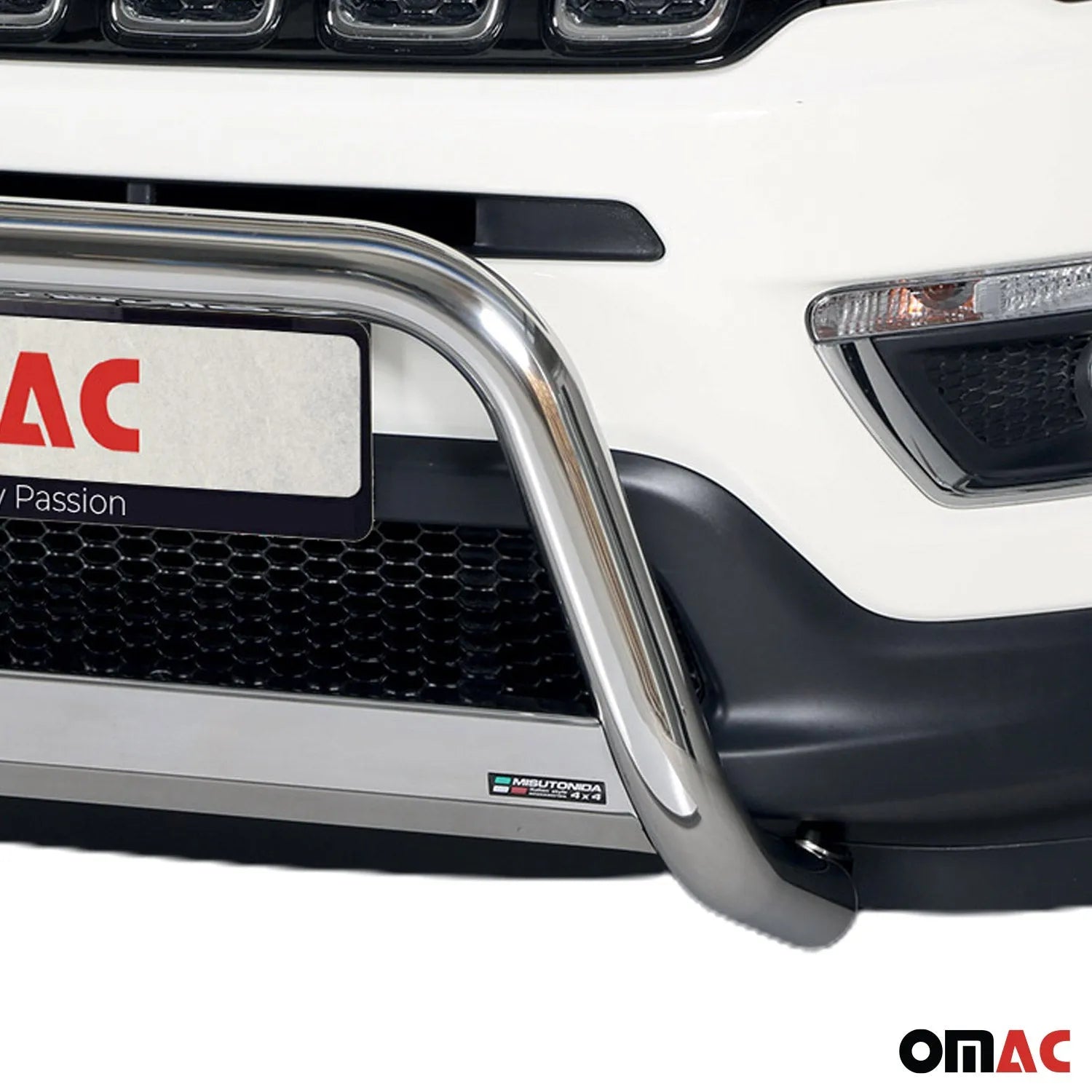 2017-2025 Jeep Compass Bull Bar Push Front Bumper Grille Silver 1 Pc