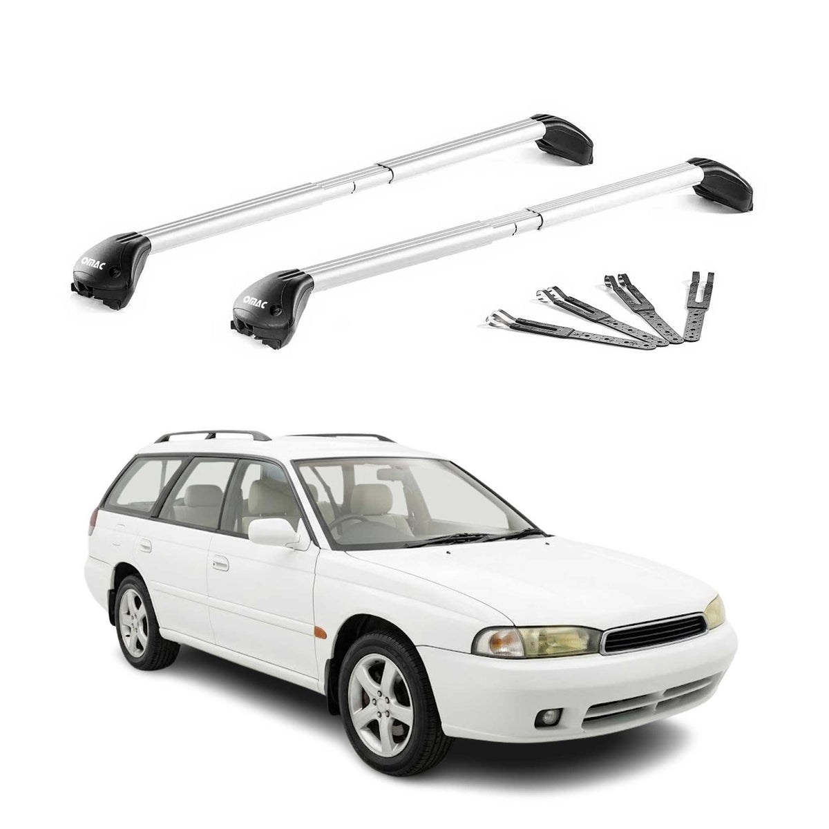 Roof Rack Cross Bars Carrier for Subaru Legacy I II III Wagon 1989-2004 Silver