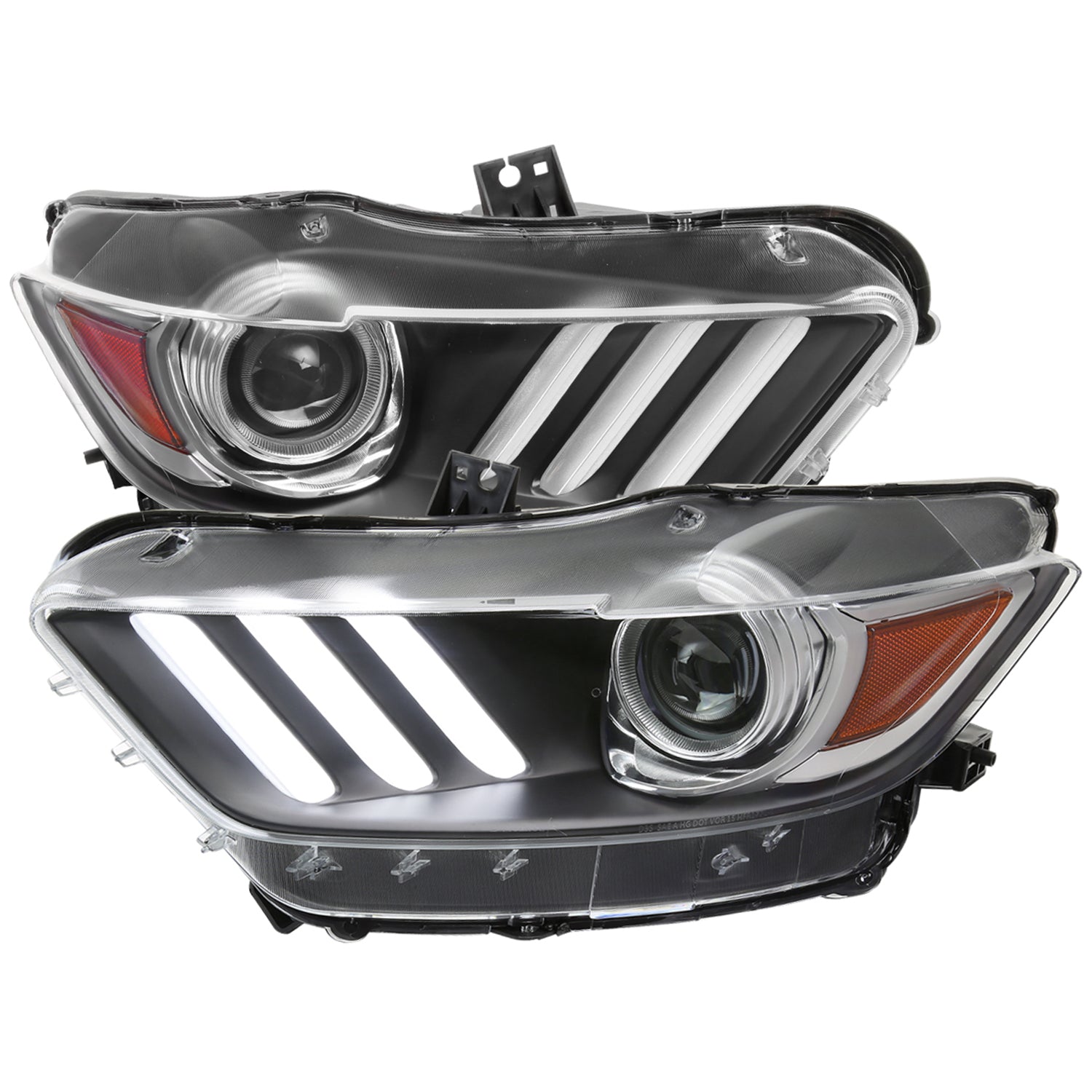 2015-2017 Ford Mustang HID/Xenon LED Turn Signal Projector Headlights Black
