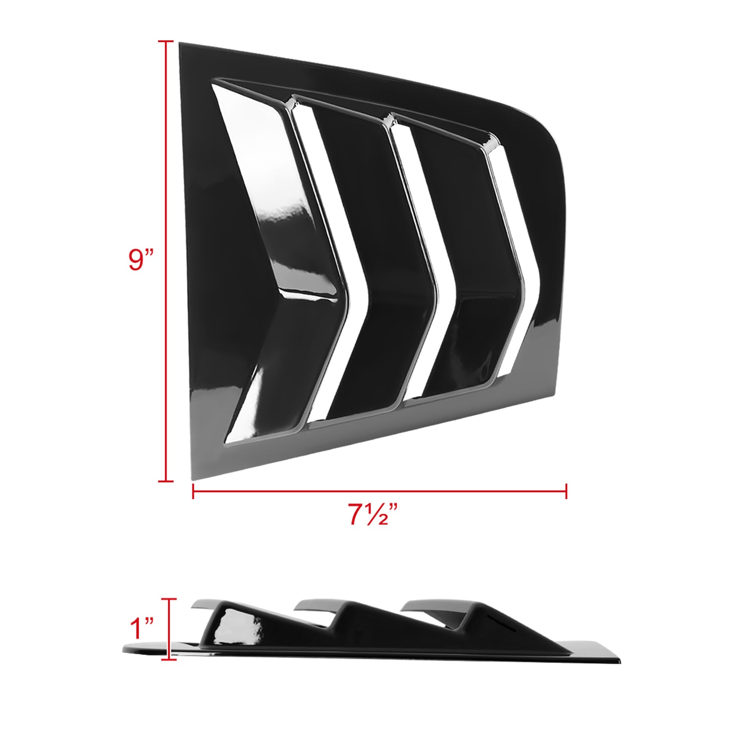 2011-2021 Dodge Charger Glossy Black Side Window Louvers Vent