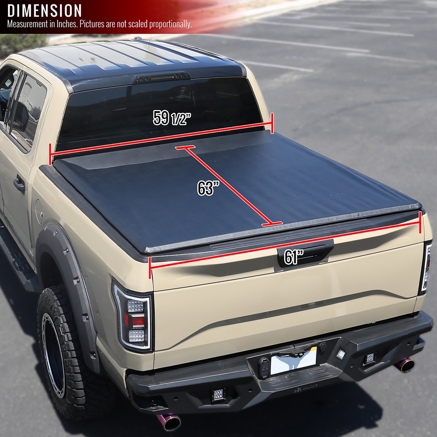 2020-2021 Jeep Gladiator JT Sport Soft Roll-Up 60" Short Bed Tonneau Cover