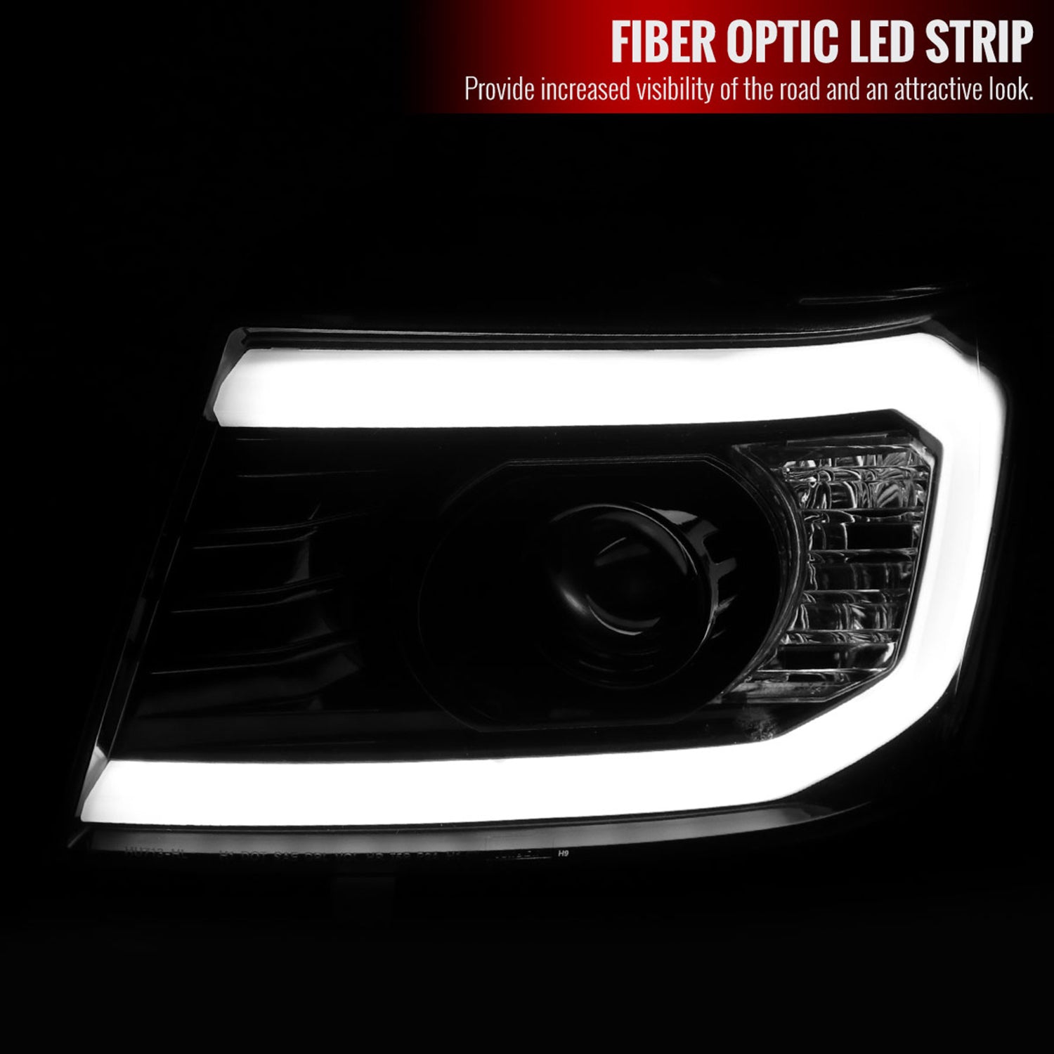 2007-2013 Chevy Avalanche/ 07-2014 Tahoe Suburban LED C-Bar Headlights Smoke