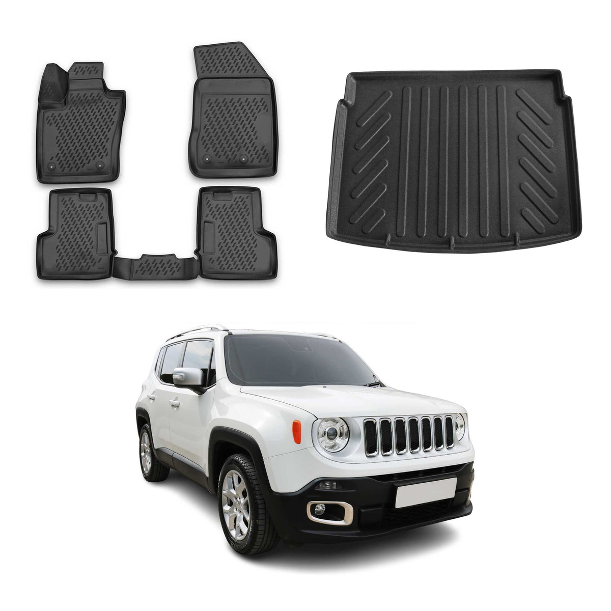 OMAC Floor Mats & Cargo Liners for Jeep Renegade 2015-2023 upper trunk