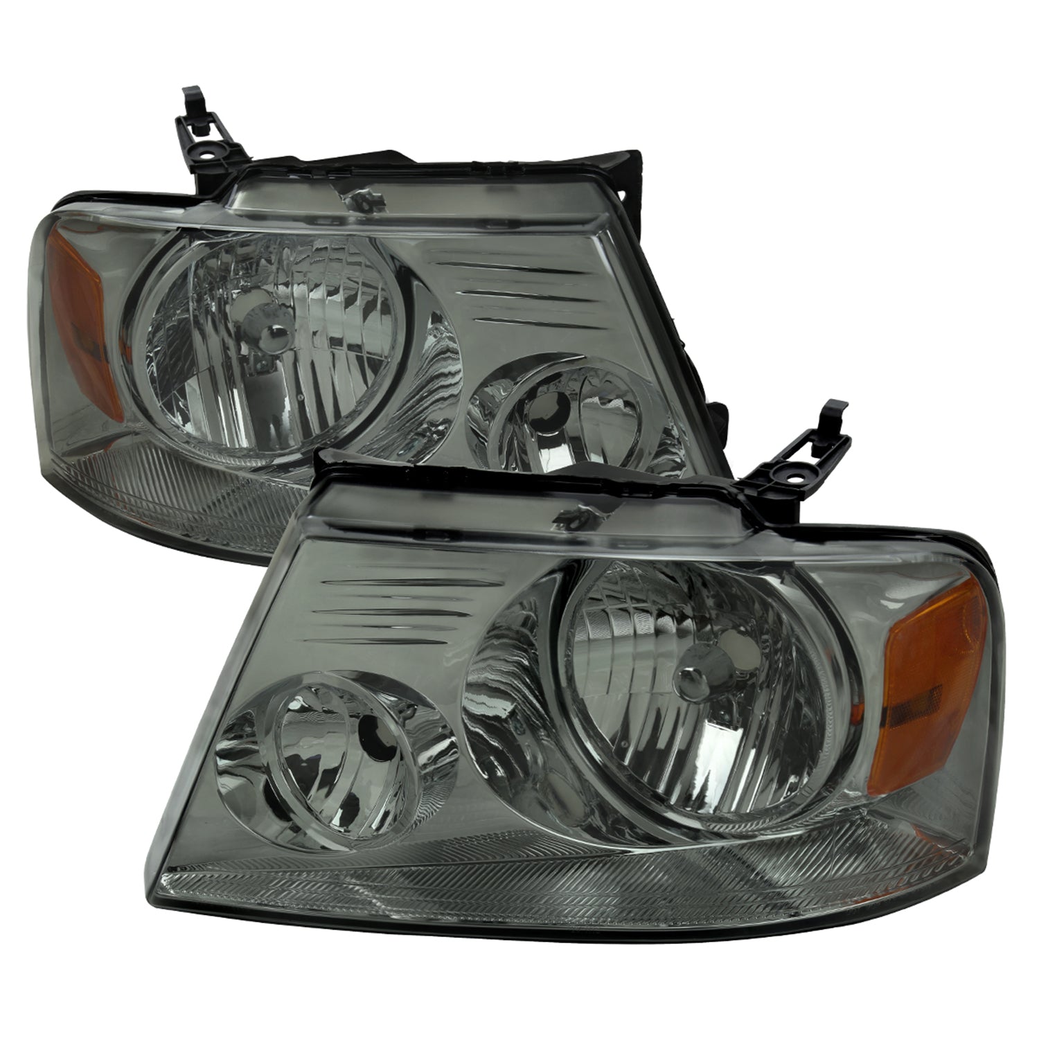 2004-2008 Ford F-150/2006-2008 Lincoln Mark LT Headlights Amber & Chrome Smoke