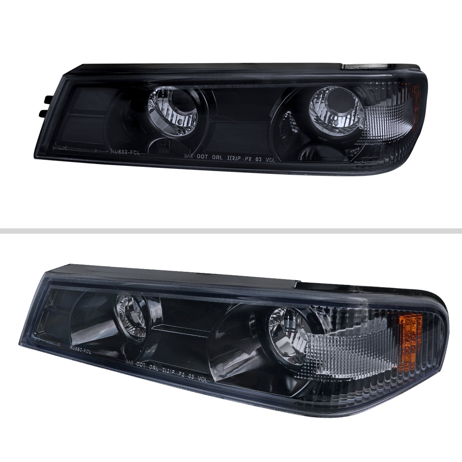 2004-2012 Chevy Colorado / GMC Canyon Corner Lights Glossy Black/Smoke Lens