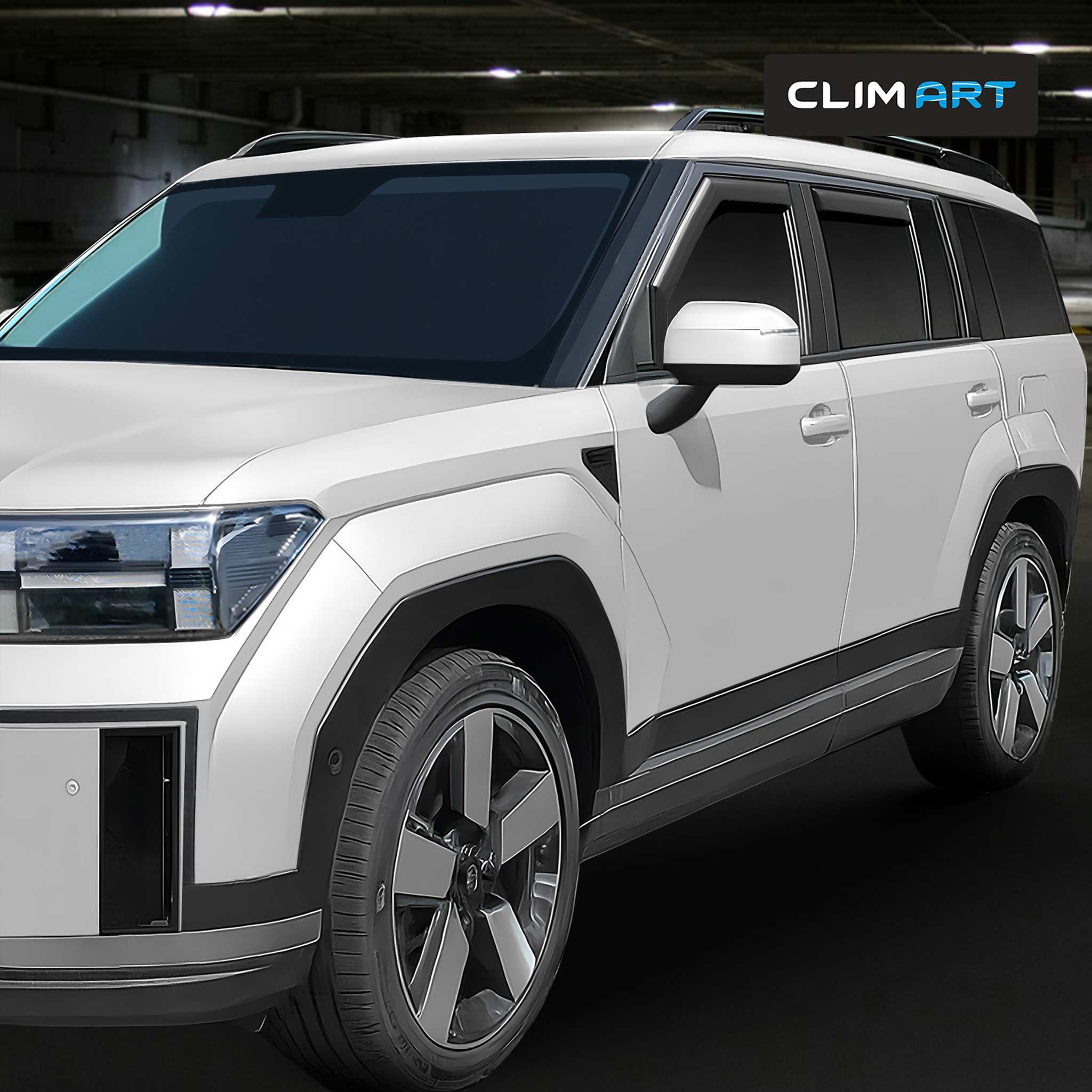 Clim Art Wind Deflectors for Hyundai Santa Fe 2024-2026 In-channel Dark Smoke 4x