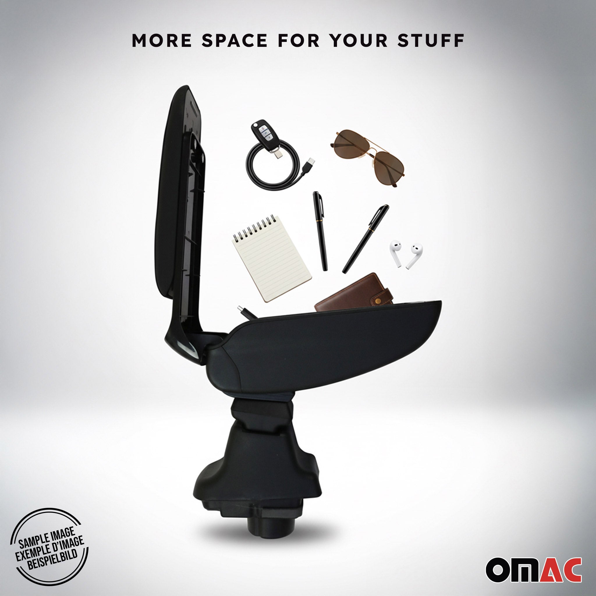 2007-2015 European Fiat 500 500C Center Console Armrest Black