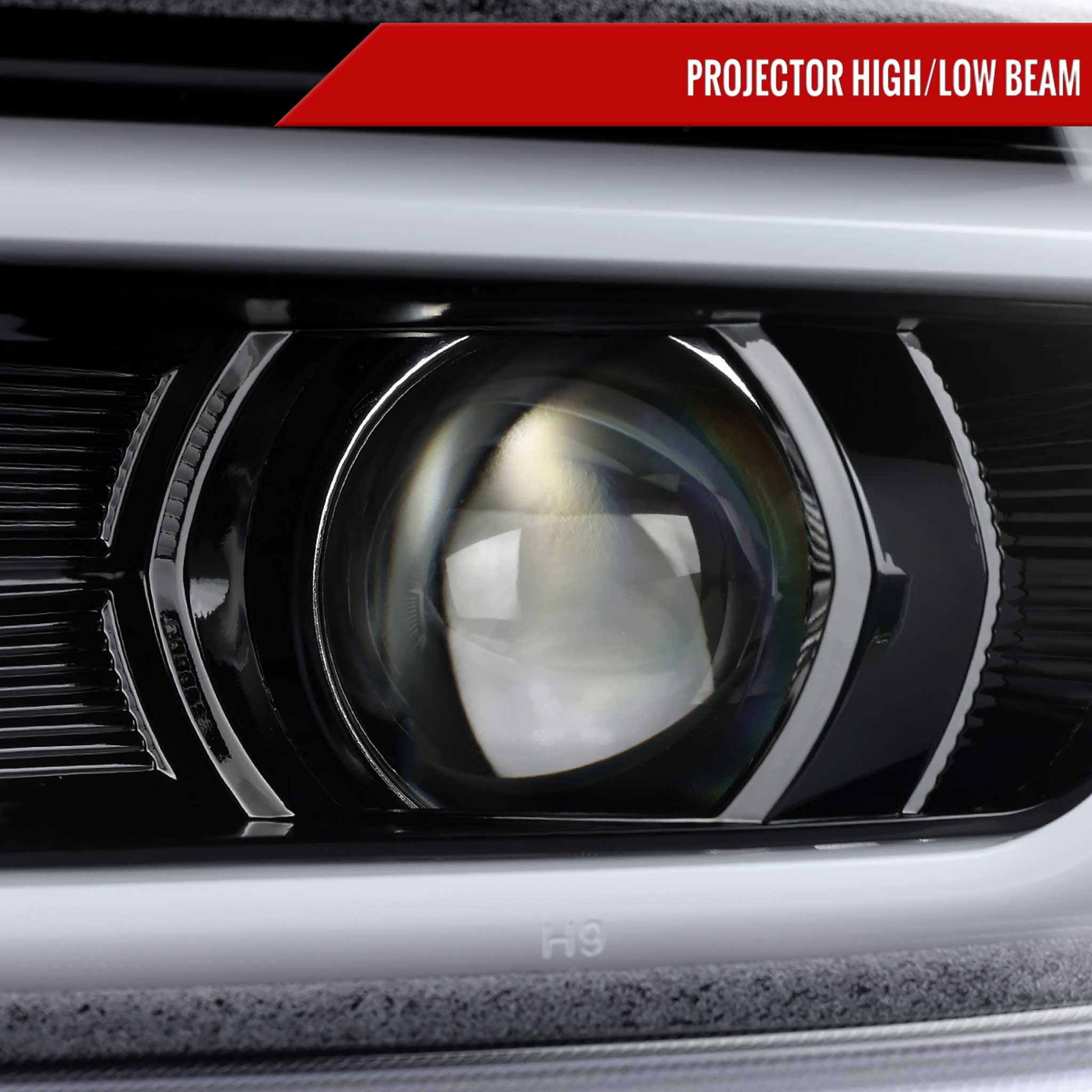 For Chevrolet Camaro 2016-2018 LED Strip Projector Headlights Turn Signal Light Glossy Black Housing Clear Lens