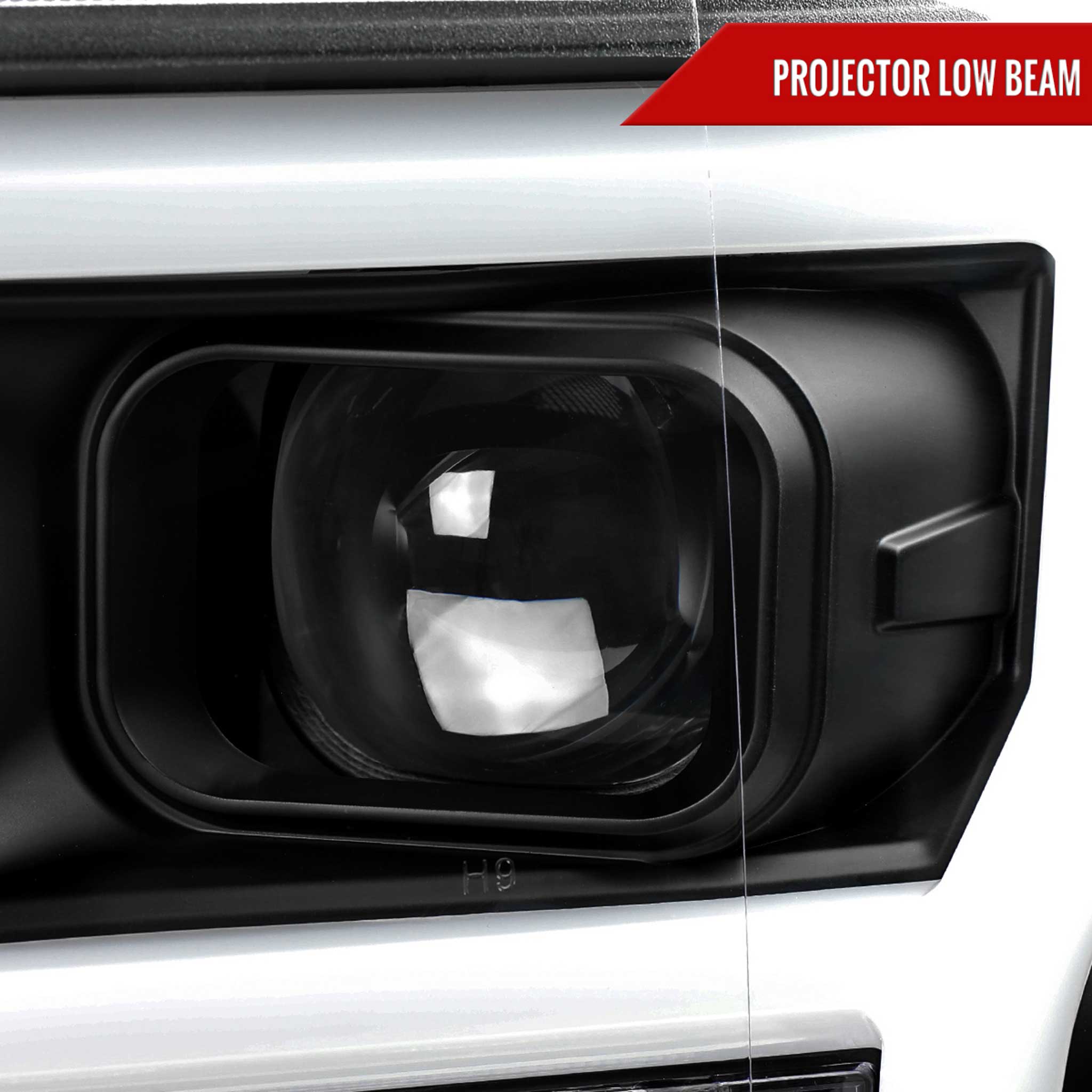 For Ford F-150 2018-2020 LED C Bar Projector Headlights Black Housing Clear Lens