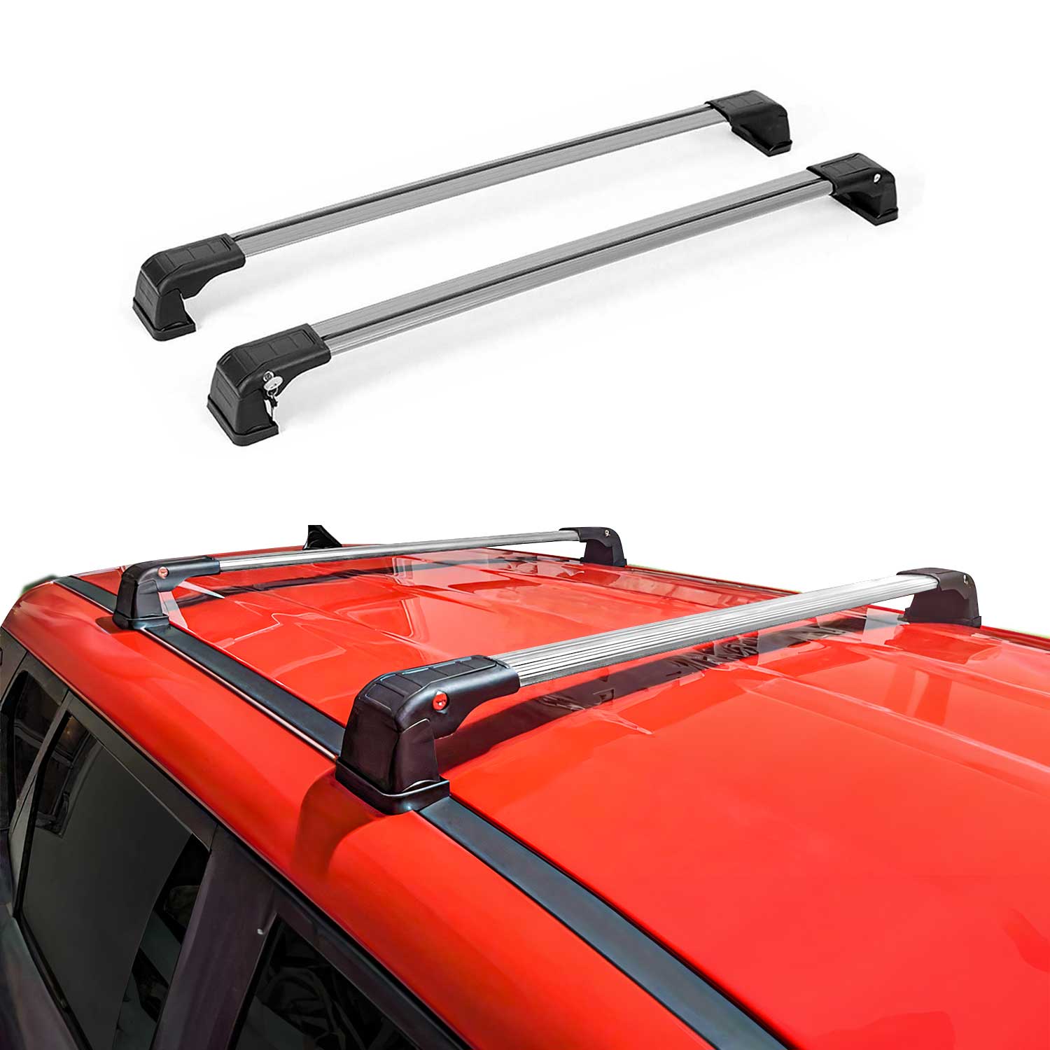 2013-2015 Subaru XV Crosstrek Roof Rack Cross Bars Silver