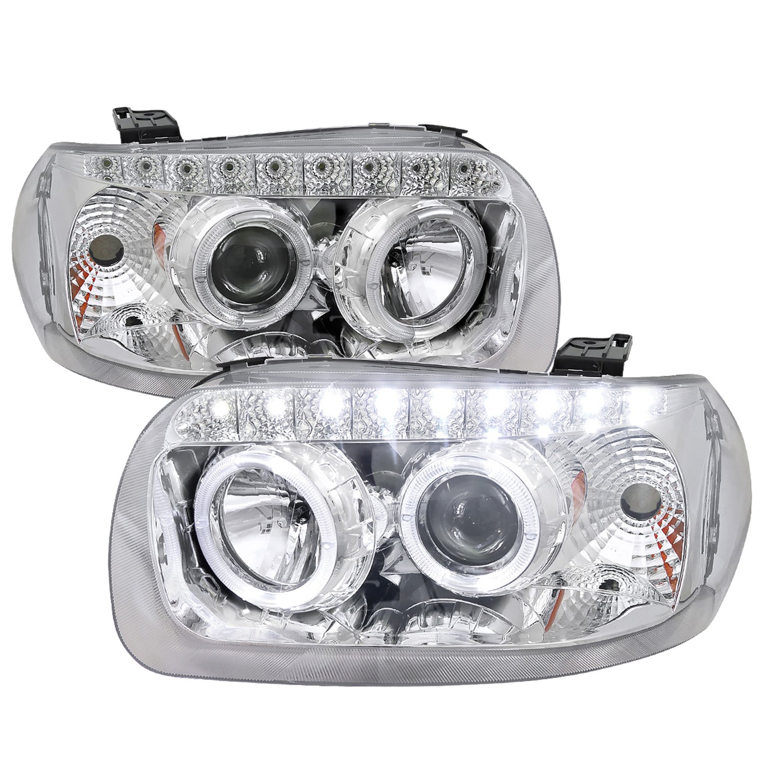 2005-2007 Ford Escape Dual Halo Projector Headlights SMD LED Light Chrome