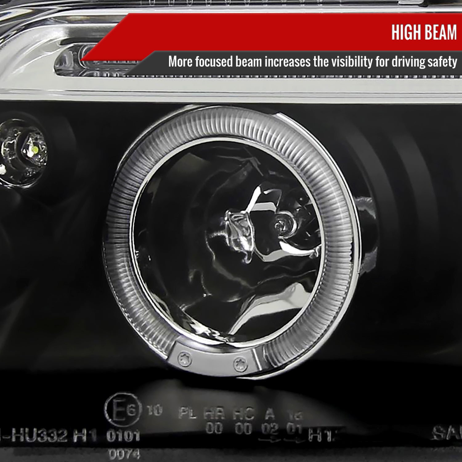 2001-2005 VW Passat Dual Halo Projector Headlights Matte Black/Clear Lens