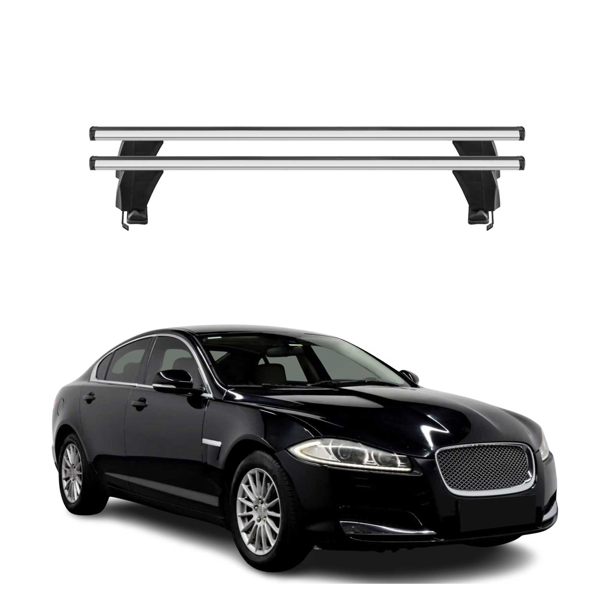 2009-2015 Jaguar Xf Sedan Roof Rack Cross Bars Silver