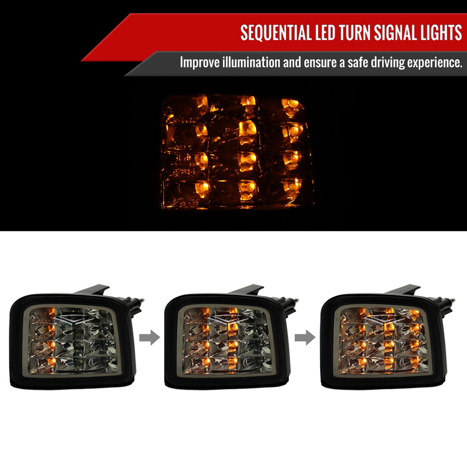 2015-2021 Subaru WRX /WRX STI Front Bumper LED Turn Signal Lights Chrome/Smoke