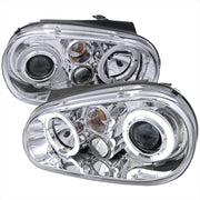 1999-2006 VW Golf Mk4 GTI/R32 Cabrio Dual Halo Projector Headlights Chrome