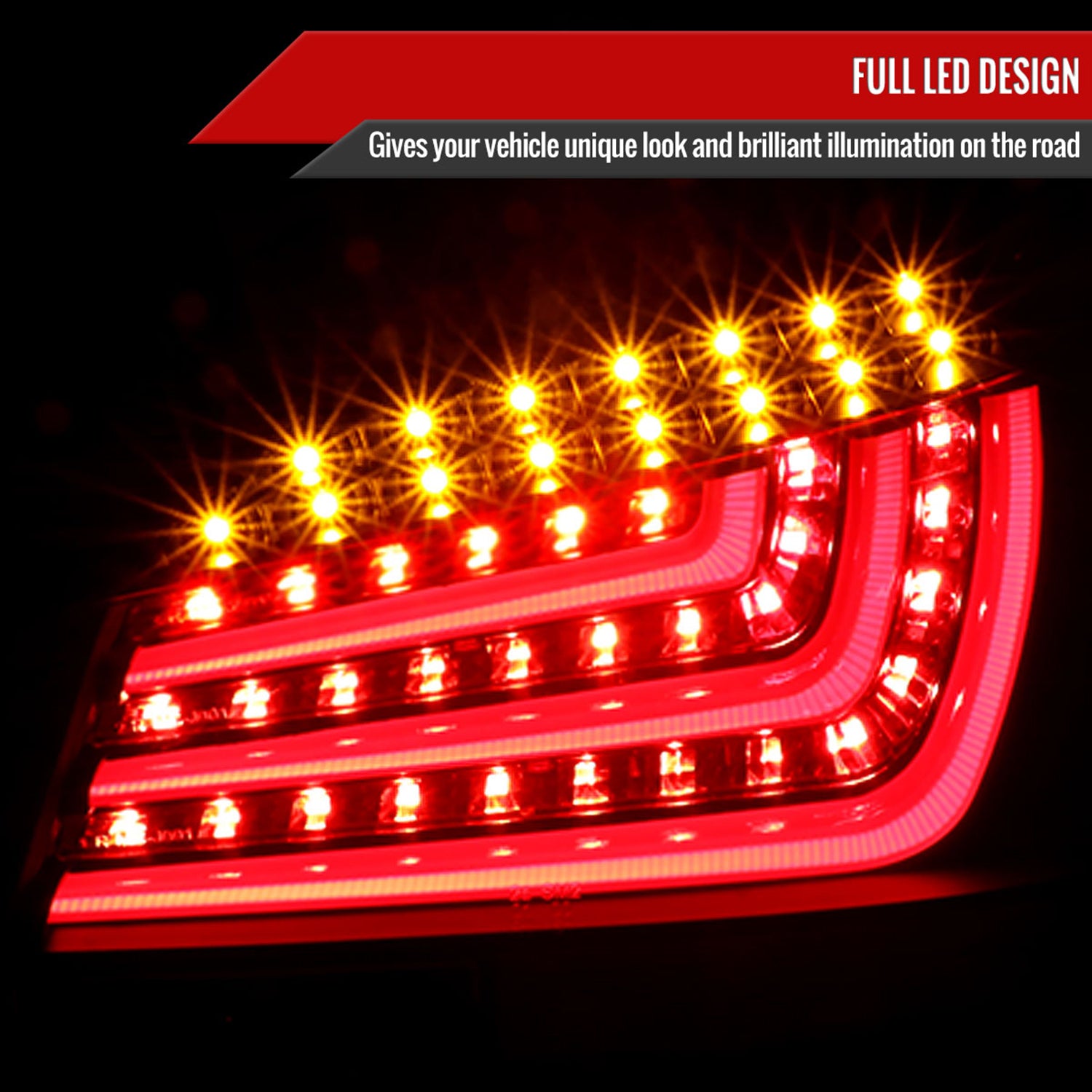 2004-2007 BMW E60 5 Series Sedan LED Tail Lights Black Housing/Clear Lens