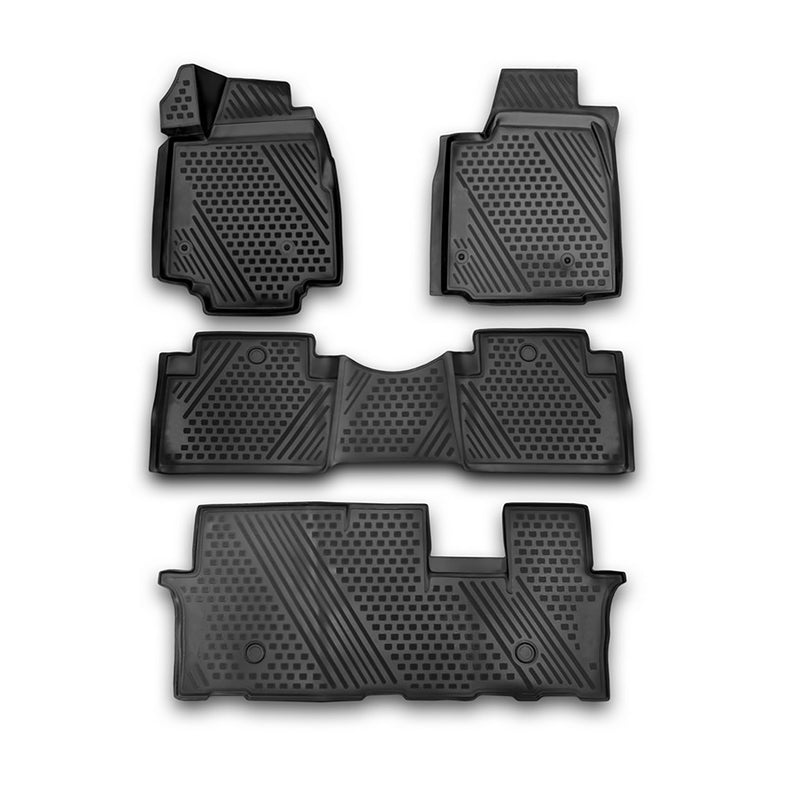 2009-2015 Honda Pilot Floor Mats Liners Full Set All Weather Black