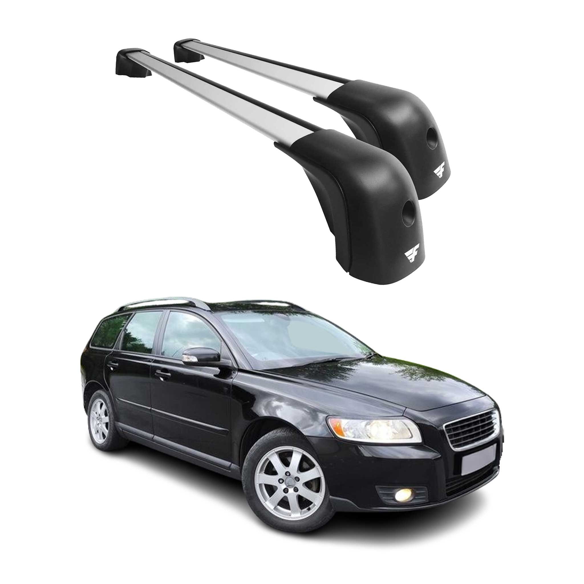 2005-2011 Volvo V50 Roof Racks Cross Bars Silver