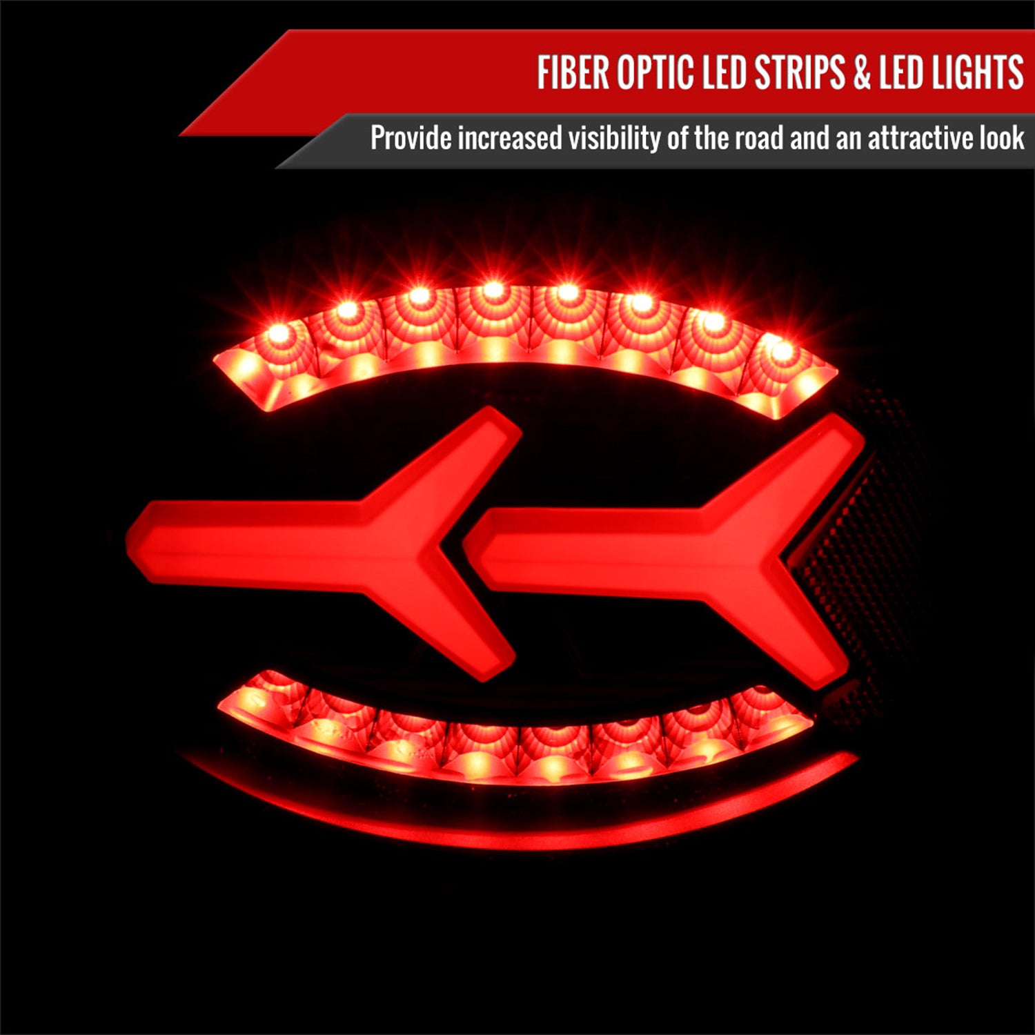 1997-2004 Chevy Corvette C5 4 PC White LED Bar Tail Lights Matte Black/Clear