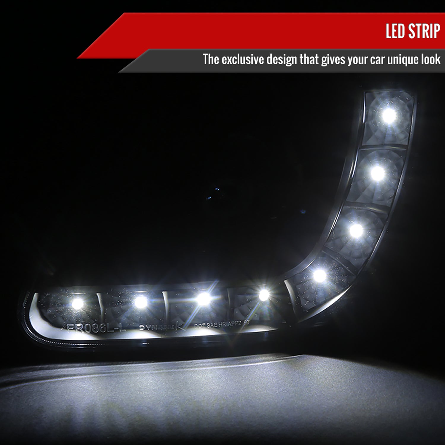 1997-2004 Ford F-150 / 1997-2002 Expedition Projector Headlights LED Light Black