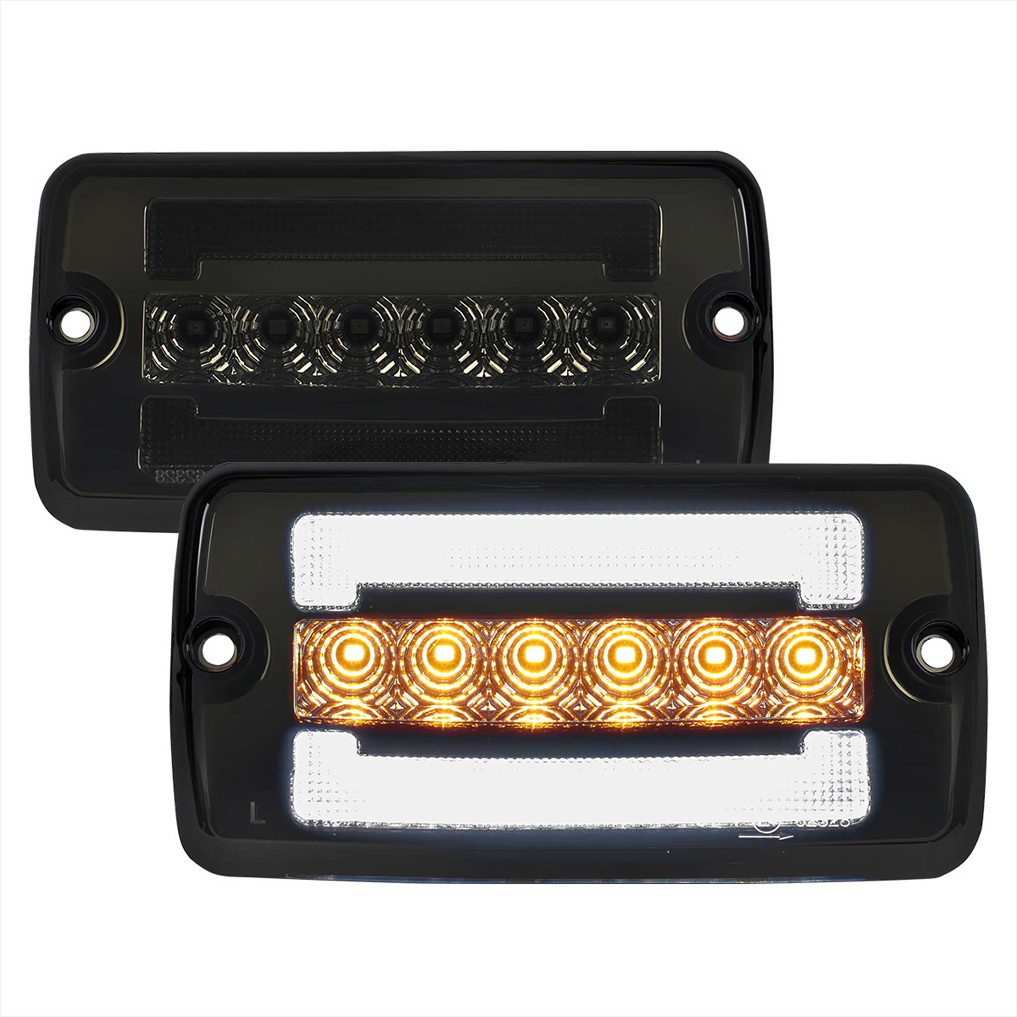 For Jeep Wrangler 1997-2006 Front Bumper LED Turn Signal Lights Chrome Housing Smoked Lens