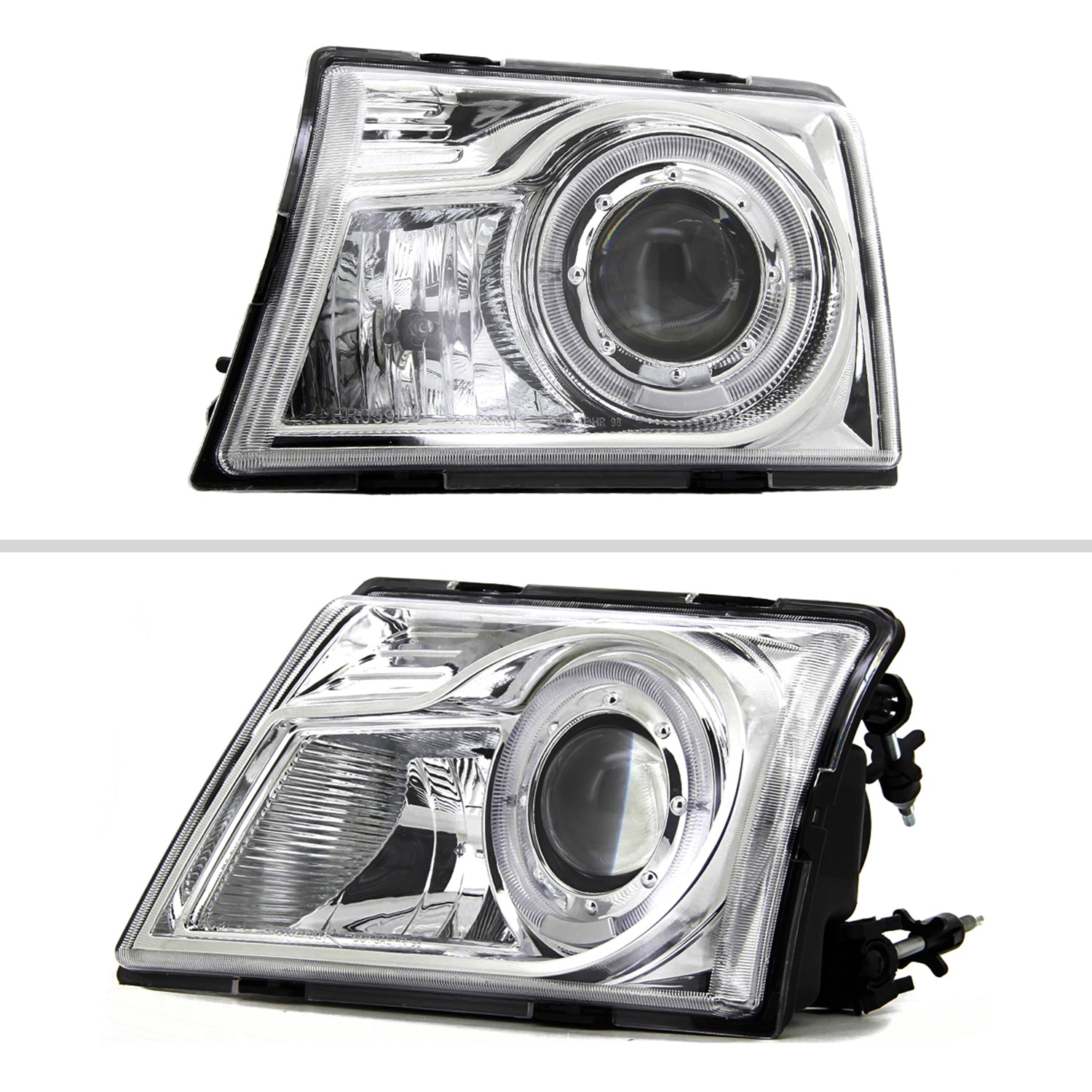 1998-2000 Ford Ranger Halo Projector Headlights Chrome Housing/Clear Lens