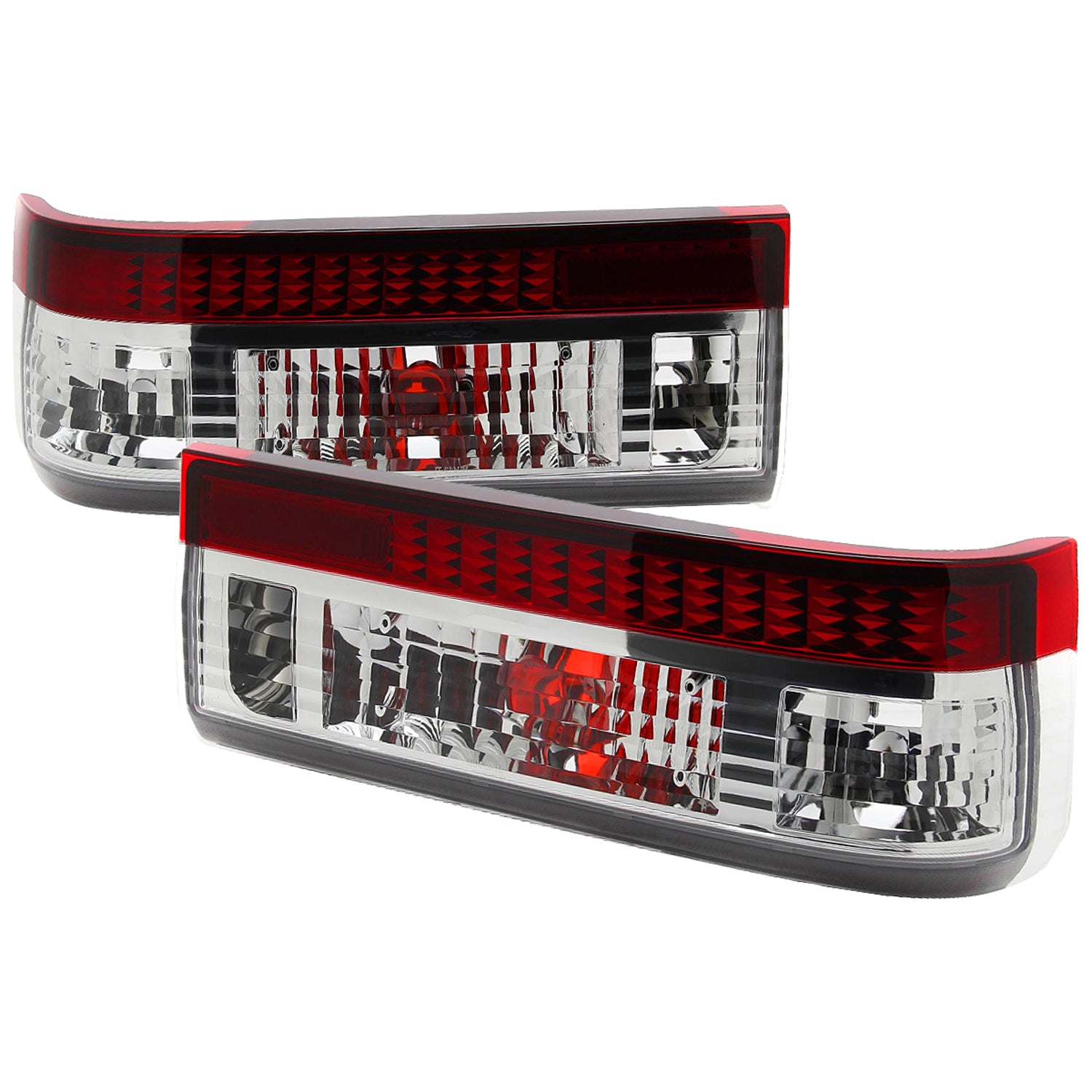 1983-1987 Toyota Corolla AE86 Hatchback Tail Lights Chrome/Red Clear Lens