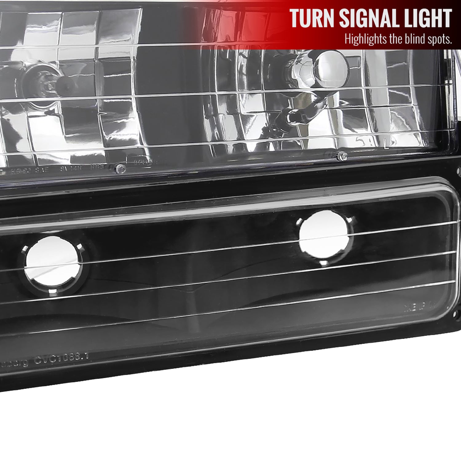 1994-1998 Chevy Silverado/Tahoe/C10 Headlights Bumper&Corner Lights Black