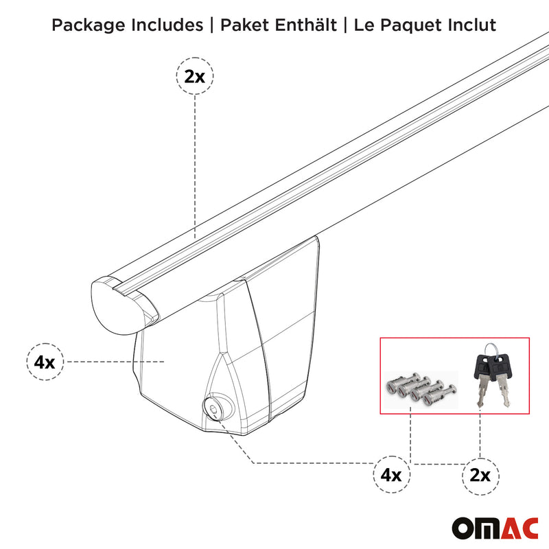 2017-2023 Subaru Impreza Roof Rack Cross Bars Black