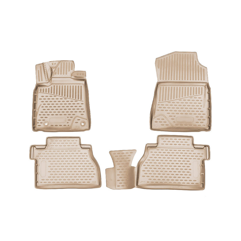 2014-2021 Toyota Tundra CrewMax Floor Mats Liners Full Set All Weather Beige