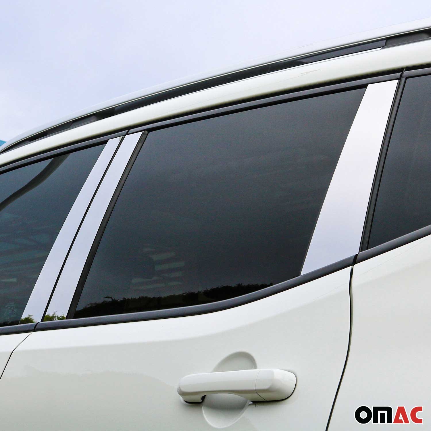 2017-2026 Jeep Compass Window B Pillar Posts Door Trim Cover Stainless Steel Silver 6x