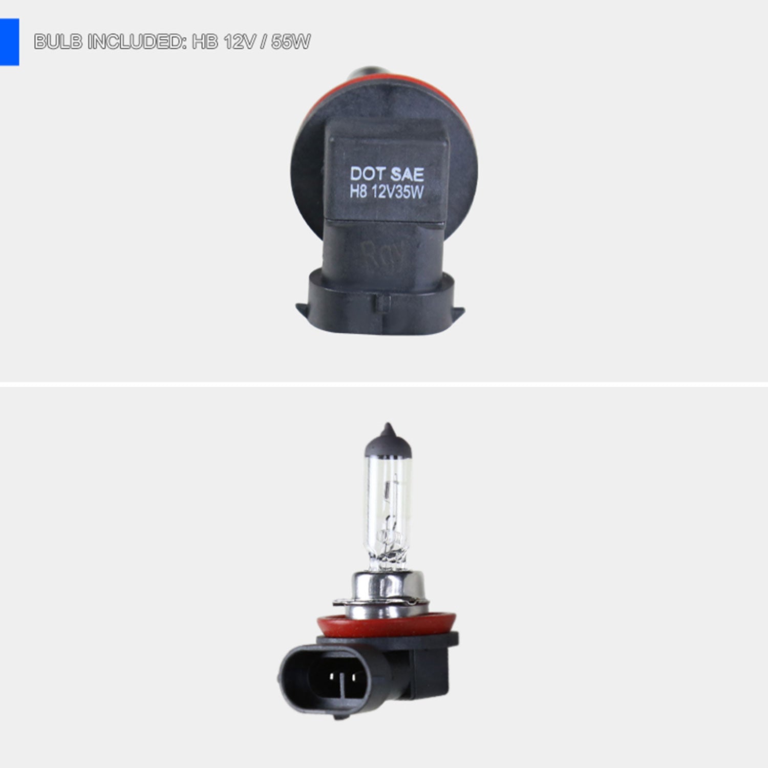 2016-2018 Honda HR-V/Vezel 12V/35W H8 Fog Lights Kit Black Bezels Chrome/Clear