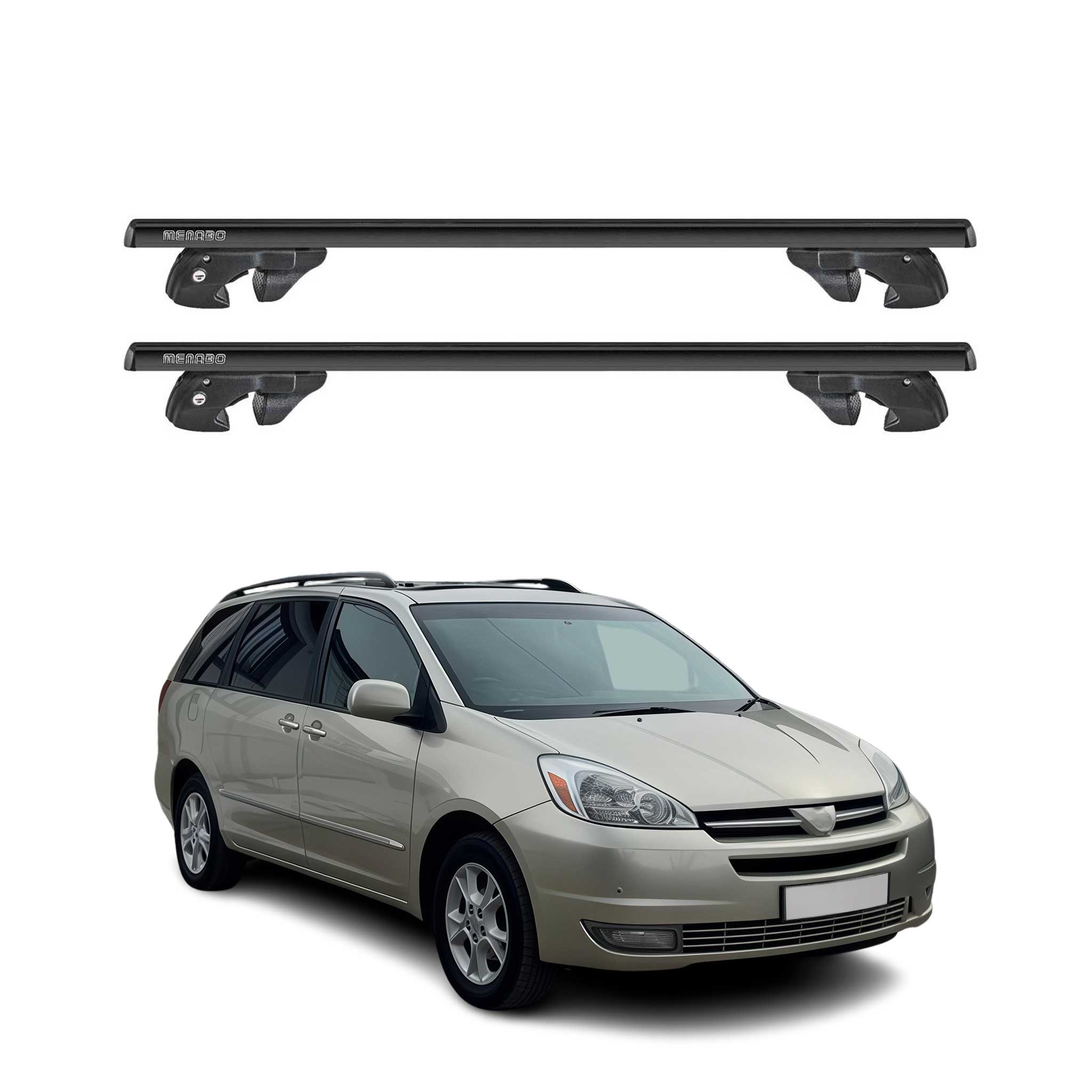 2004-2010 Toyota Sienna Roof Rack Cross Bars Black