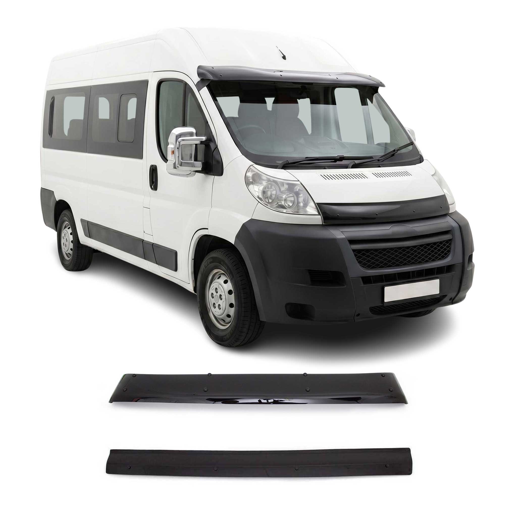 2014-2022 RAM ProMaster Windshield Sun Visor & Bug Shield Hood Deflector Kit 2Pcs Smoke