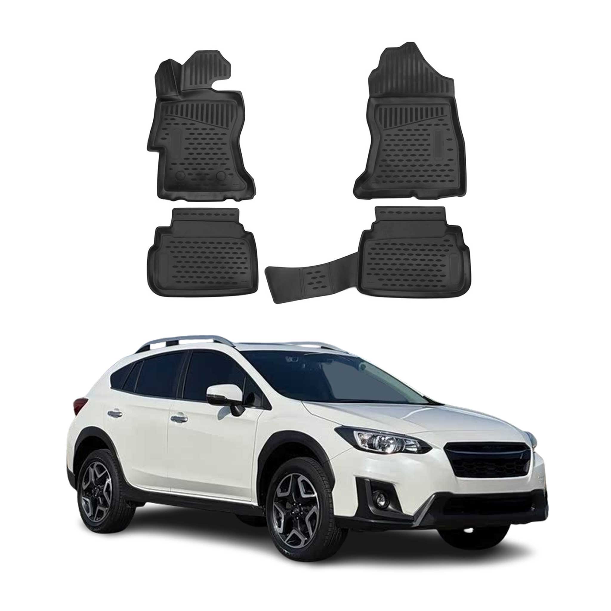 2018-2023 Subaru Crosstrek Floor Mats Liners Full Set All Weather Black