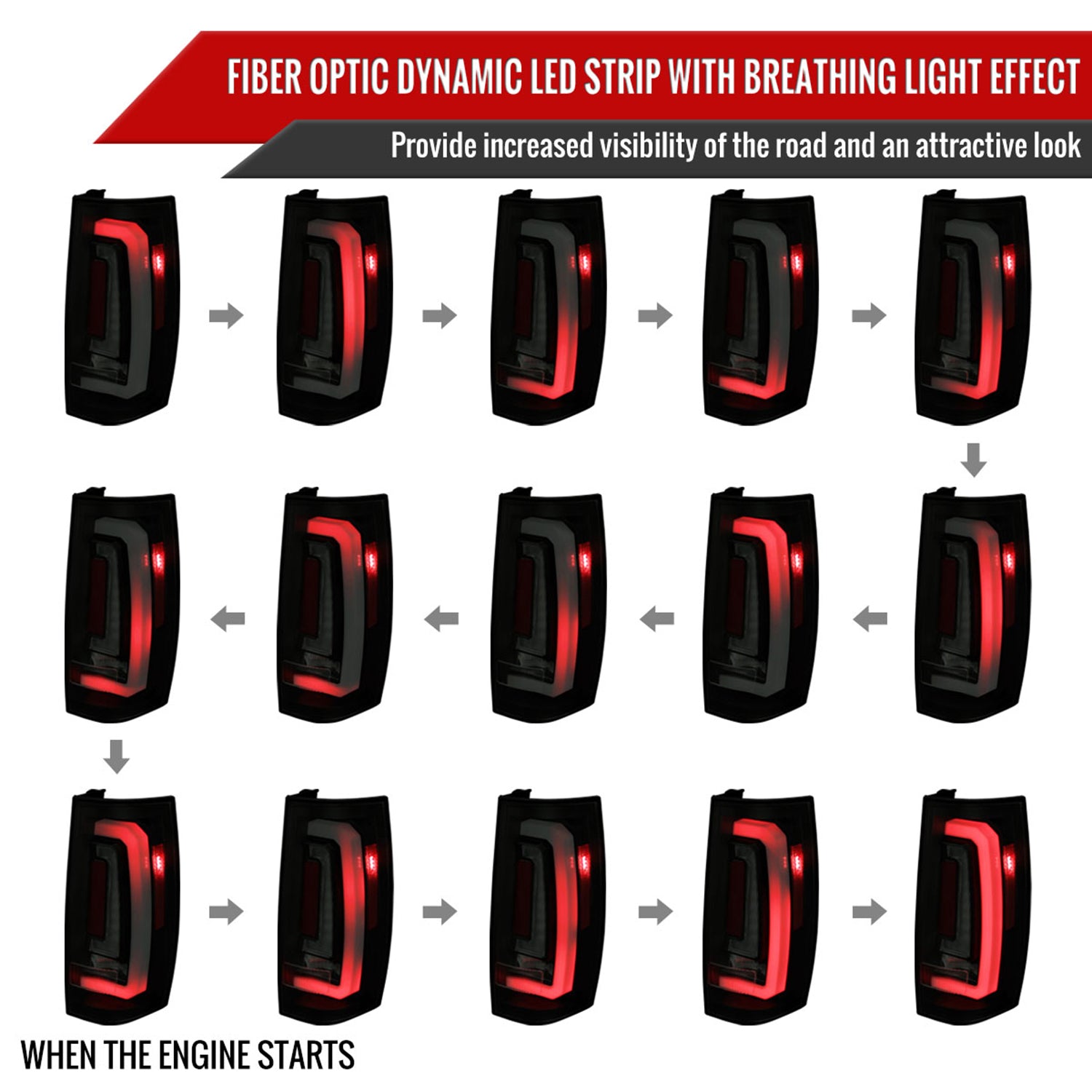 2007-2014 Chevy Tahoe/Suburban/Yukon/Denali LED Signal Tail Lights Matt Black