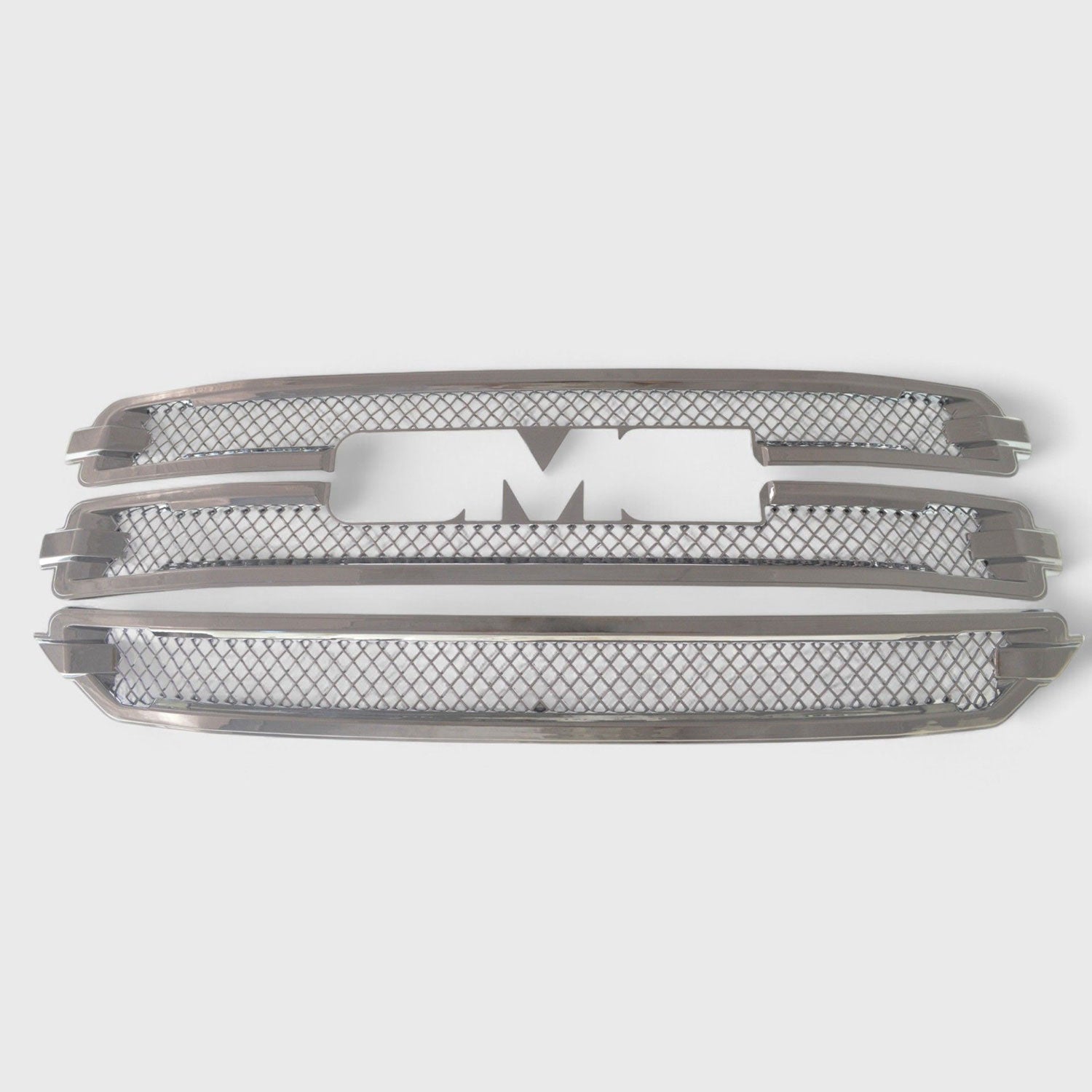 2016-2018 GMC Sierra 1500 Grille Overlay Chrome 3Pcs ABS Plastic
