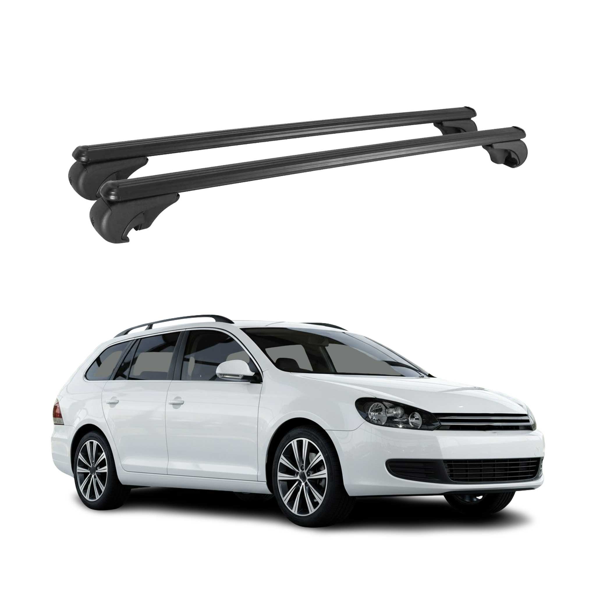 2011-2014 VW Jetta SportWagen Roof Rack Cross Bars Black